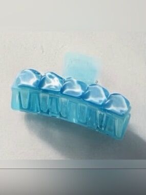 Anthropologie Aqua Blue & Gems Hair Claw Clip | New | Large